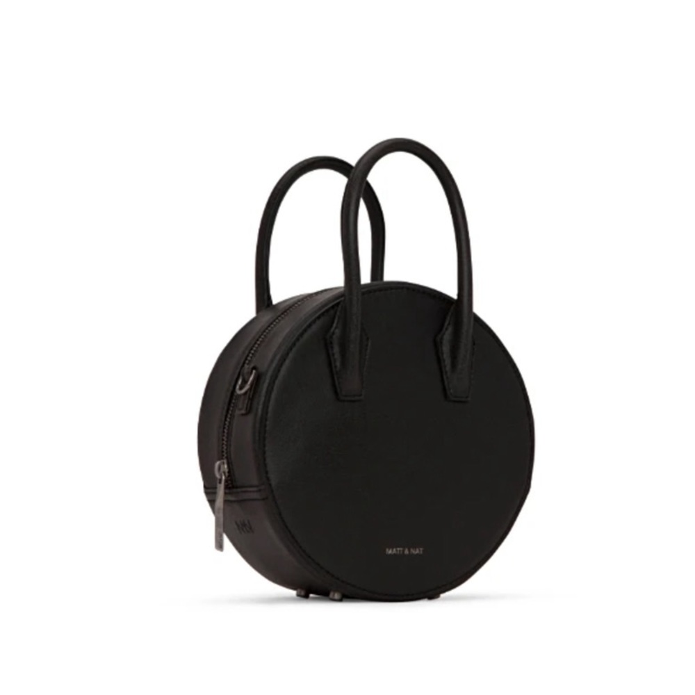 Matt & Nat Round Crossbody Bag Purse Circle Vegan Black